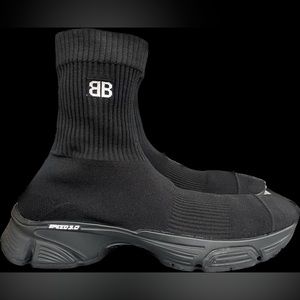 Balenciaga Men's Speed 3.0 High Trainers — Black/Black